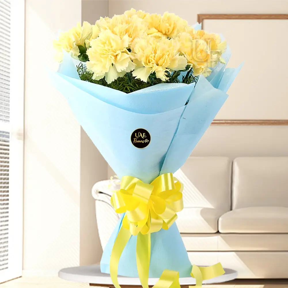 Yellow carnation in joy