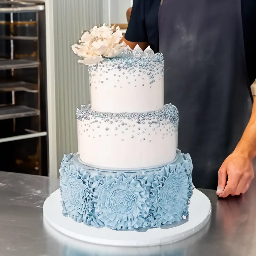 Blue & White Wedding Cake weighing 12kg