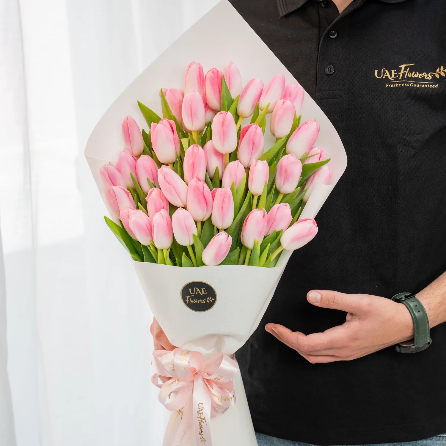 40 pink tulip bouquet