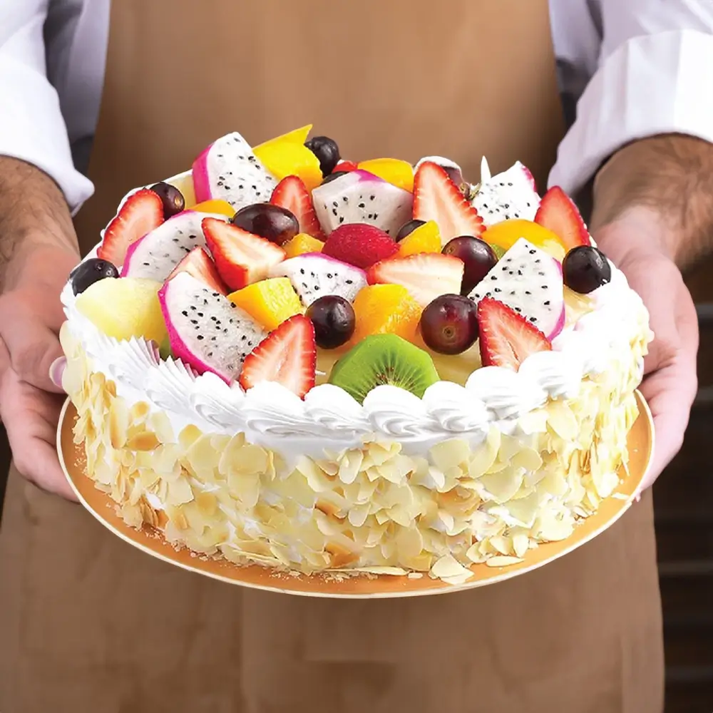 A 1kg of fresh fruit fantasy cake