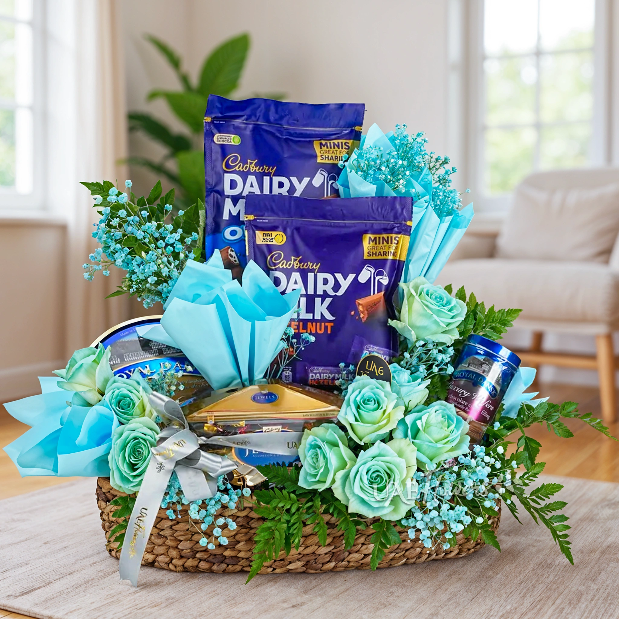 Blue delights sweet treats Father's Day hamper UAE Flowers Dubai delivery