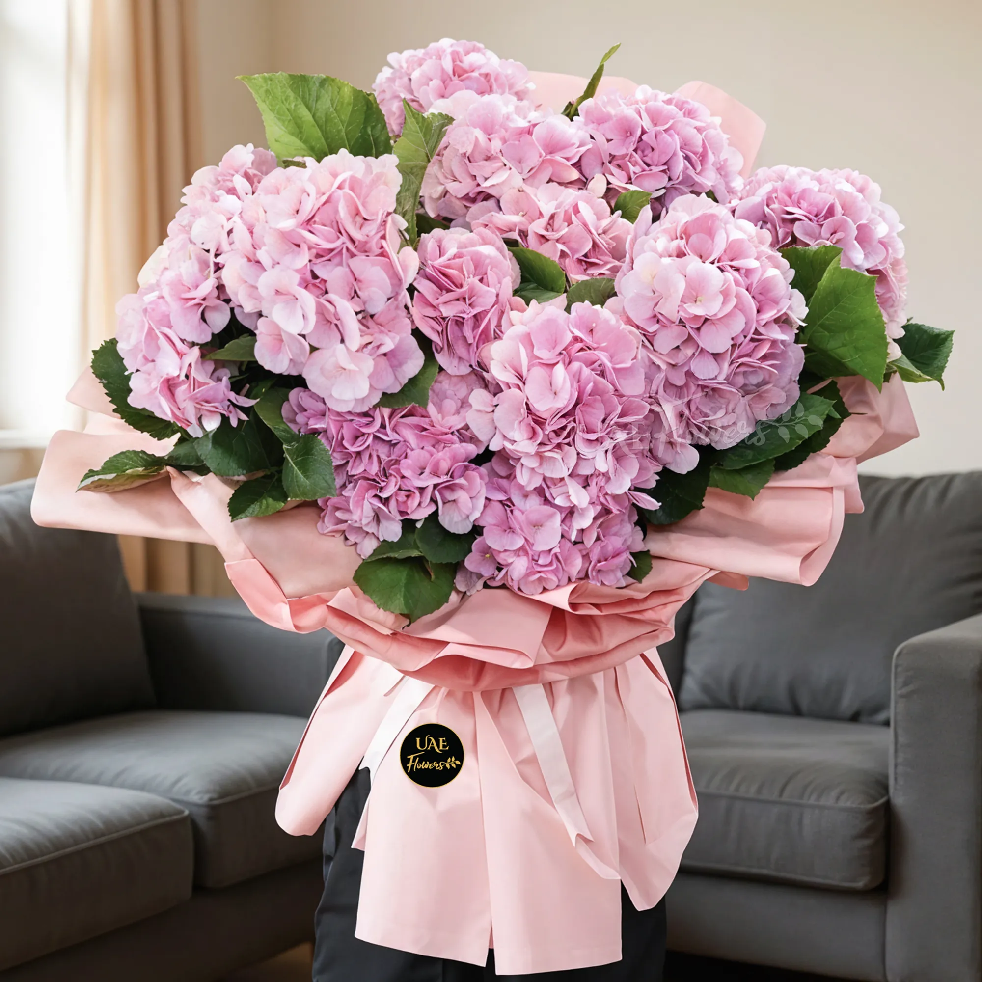 12 pink hydrangeas