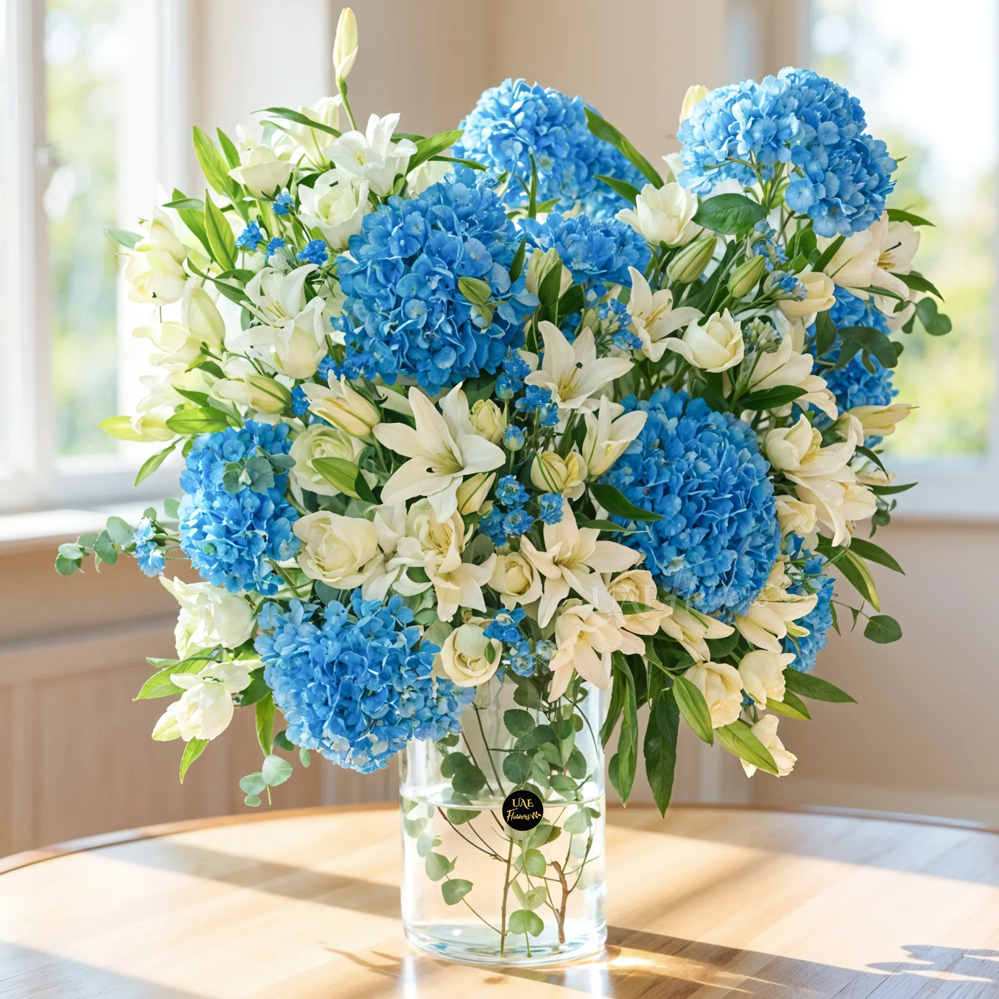 White & Blue flower Vase