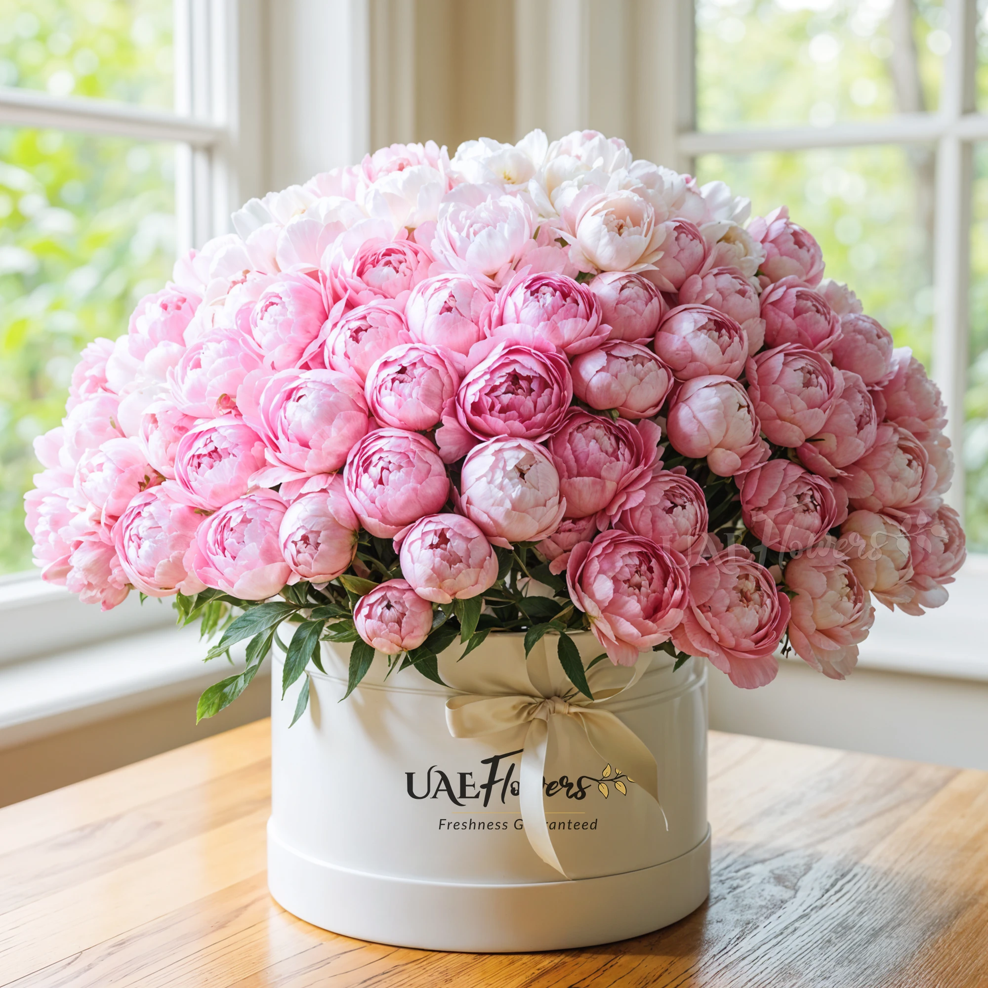 100 Pink Peonies in a Box