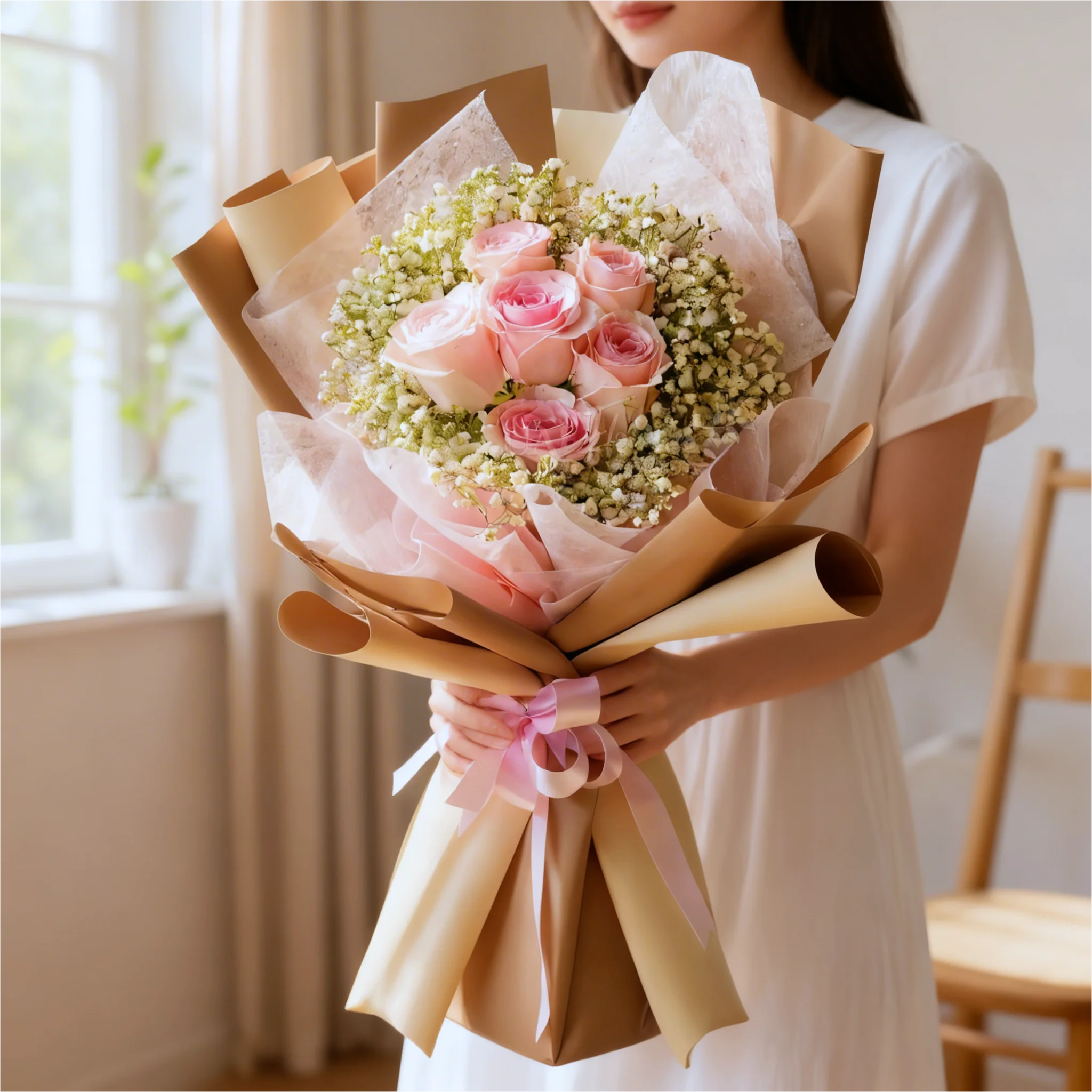 Charming Pink Rose Bouquet